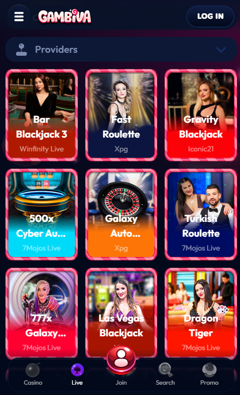 Gambiva Casino mobile